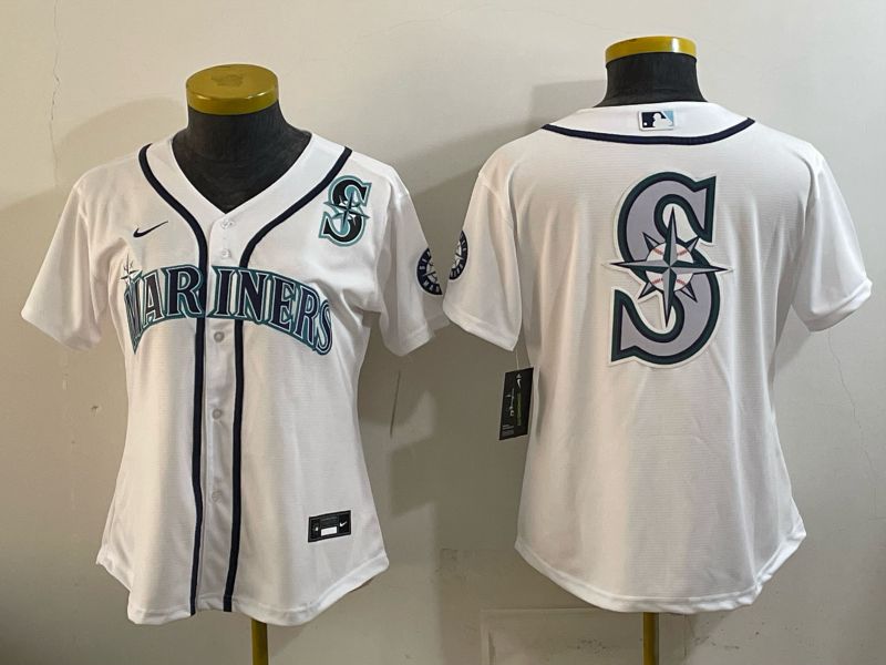 Women 2026 Seattle Mariners Blank White Game Nike MLB Jersey style 0019